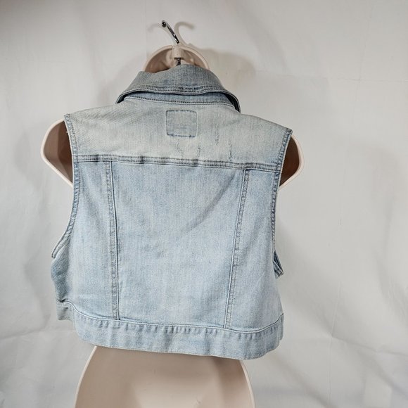 Torrid Light Wash Denim Vest Women's Size Torrid 00 Medium/Large Blue Jean - Picture 2 of 8